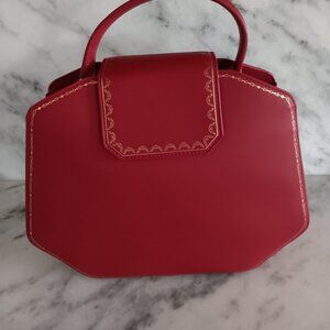 Cartier Small Guirlande Top Handle Bag - Red Calfskin